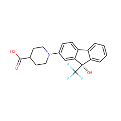 O=C(O)C1CCN(c2ccc3c(c2)[C@](O)(C(F)(F)F)c2ccccc2-3)CC1 ZINC000144755000