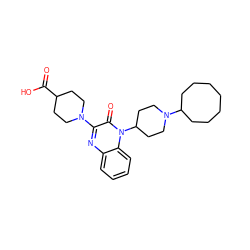 O=C(O)C1CCN(c2nc3ccccc3n(C3CCN(C4CCCCCCC4)CC3)c2=O)CC1 ZINC000114764947