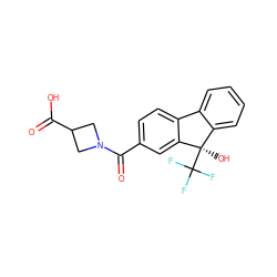 O=C(O)C1CN(C(=O)c2ccc3c(c2)[C@](O)(C(F)(F)F)c2ccccc2-3)C1 ZINC000144715952