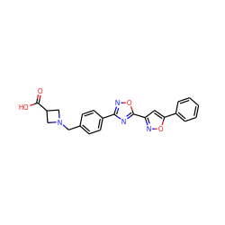 O=C(O)C1CN(Cc2ccc(-c3noc(-c4cc(-c5ccccc5)on4)n3)cc2)C1 ZINC000653844253