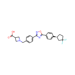 O=C(O)C1CN(Cc2ccc(-c3noc(-c4ccc([C@H]5CCC(F)(F)C5)cc4)n3)cc2)C1 ZINC000013673904