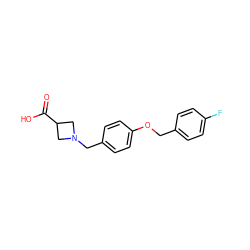 O=C(O)C1CN(Cc2ccc(OCc3ccc(F)cc3)cc2)C1 ZINC000145189659