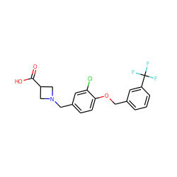 O=C(O)C1CN(Cc2ccc(OCc3cccc(C(F)(F)F)c3)c(Cl)c2)C1 ZINC000145692888