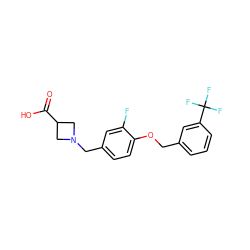 O=C(O)C1CN(Cc2ccc(OCc3cccc(C(F)(F)F)c3)c(F)c2)C1 ZINC000143723210