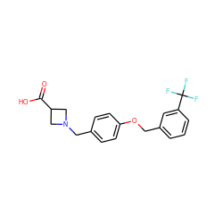 O=C(O)C1CN(Cc2ccc(OCc3cccc(C(F)(F)F)c3)cc2)C1 ZINC000063540349