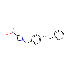 O=C(O)C1CN(Cc2ccc(OCc3ccccc3)c(F)c2)C1 ZINC000145181904