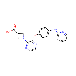 O=C(O)C1CN(c2nccnc2Oc2ccc(Nc3ccccn3)cc2)C1 ZINC000139096961