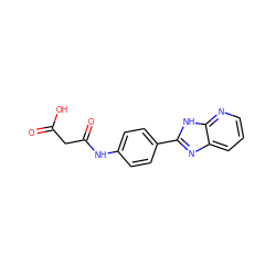 O=C(O)CC(=O)Nc1ccc(-c2nc3cccnc3[nH]2)cc1 ZINC000299839835