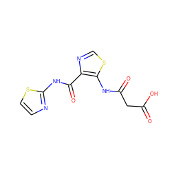 O=C(O)CC(=O)Nc1scnc1C(=O)Nc1nccs1 ZINC000028125114