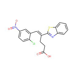 O=C(O)CC/C(=C\c1cc([N+](=O)[O-])ccc1Cl)c1nc2ccccc2s1 ZINC000006865377