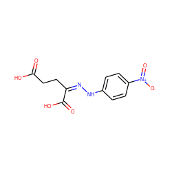 O=C(O)CC/C(=N/Nc1ccc([N+](=O)[O-])cc1)C(=O)O ZINC000003898485