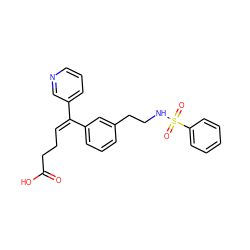 O=C(O)CC/C=C(/c1cccnc1)c1cccc(CCNS(=O)(=O)c2ccccc2)c1 ZINC000027761208