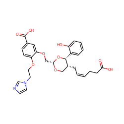O=C(O)CC/C=C\C[C@@H]1CO[C@H](COc2cc(C(=O)O)ccc2OCCn2ccnc2)O[C@@H]1c1ccccc1O ZINC000029343831