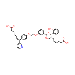 O=C(O)CC/C=C\C[C@@H]1CO[C@H](c2cccc(OCCOc3ccc(/C(=C\CCCCC(=O)O)c4cccnc4)cc3)c2)O[C@@H]1c1ccccc1O ZINC000029388617