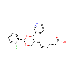 O=C(O)CC/C=C\C[C@@H]1CO[C@H](c2ccccc2Cl)O[C@@H]1c1cccnc1 ZINC000013740448