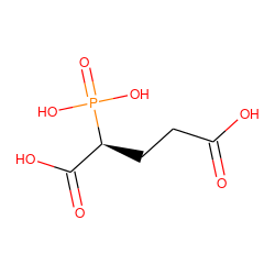 O=C(O)CC[C@@H](C(=O)O)P(=O)(O)O ZINC000013519097