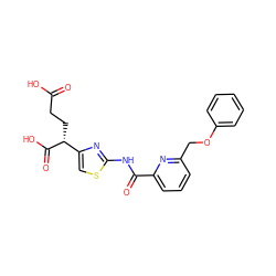 O=C(O)CC[C@@H](C(=O)O)c1csc(NC(=O)c2cccc(COc3ccccc3)n2)n1 ZINC000028460590