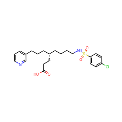 O=C(O)CC[C@@H](CCCCNS(=O)(=O)c1ccc(Cl)cc1)CCCc1cccnc1 ZINC000003786593