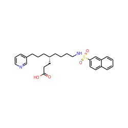 O=C(O)CC[C@@H](CCCCNS(=O)(=O)c1ccc2ccccc2c1)CCCc1cccnc1 ZINC000013730349