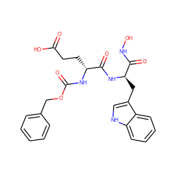 O=C(O)CC[C@@H](NC(=O)OCc1ccccc1)C(=O)N[C@H](Cc1c[nH]c2ccccc12)C(=O)NO ZINC000026502102