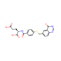 O=C(O)CC[C@@H](NC(=O)c1ccc(SCc2ccc3nc[nH]c(=O)c3c2)cc1)C(=O)O ZINC000027993313