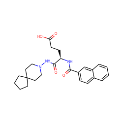 O=C(O)CC[C@@H](NC(=O)c1ccc2ccccc2c1)C(=O)NN1CCC2(CCCC2)CC1 ZINC000027211480