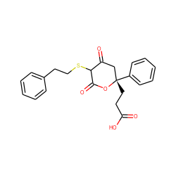 O=C(O)CC[C@]1(c2ccccc2)CC(=O)C(SCCc2ccccc2)C(=O)O1 ZINC000006579535