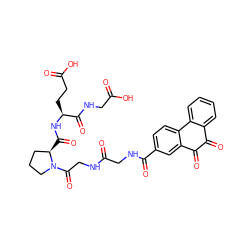 O=C(O)CC[C@H](NC(=O)[C@@H]1CCCN1C(=O)CNC(=O)CNC(=O)c1ccc2c(c1)C(=O)C(=O)c1ccccc1-2)C(=O)NCC(=O)O ZINC000029474845