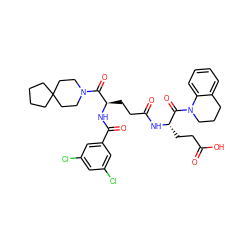 O=C(O)CC[C@H](NC(=O)CC[C@@H](NC(=O)c1cc(Cl)cc(Cl)c1)C(=O)N1CCC2(CCCC2)CC1)C(=O)N1CCCc2ccccc21 ZINC000029213736