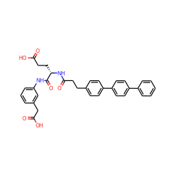 O=C(O)CC[C@H](NC(=O)CCc1ccc(-c2ccc(-c3ccccc3)cc2)cc1)C(=O)Nc1cccc(CC(=O)O)c1 ZINC000144496376