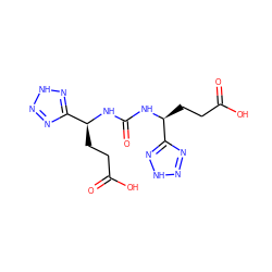 O=C(O)CC[C@H](NC(=O)N[C@@H](CCC(=O)O)c1nn[nH]n1)c1nn[nH]n1 ZINC000013559945