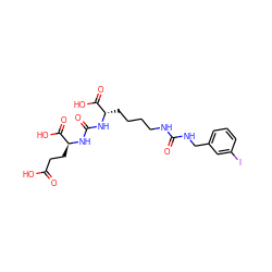 O=C(O)CC[C@H](NC(=O)N[C@@H](CCCCNC(=O)NCc1cccc(I)c1)C(=O)O)C(=O)O ZINC000049881892