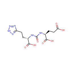 O=C(O)CC[C@H](NC(=O)N[C@@H](CCc1nn[nH]n1)C(=O)O)C(=O)O ZINC000013559949