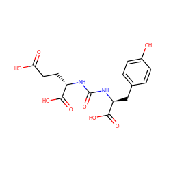 O=C(O)CC[C@H](NC(=O)N[C@@H](Cc1ccc(O)cc1)C(=O)O)C(=O)O ZINC000003938670