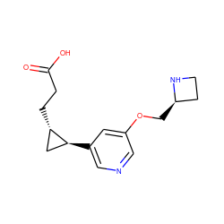 O=C(O)CC[C@H]1C[C@@H]1c1cncc(OC[C@@H]2CCN2)c1 ZINC000096915348