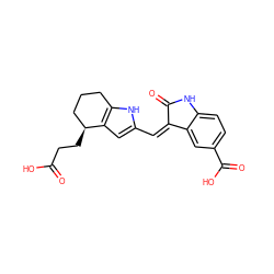 O=C(O)CC[C@H]1CCCc2[nH]c(/C=C3\C(=O)Nc4ccc(C(=O)O)cc43)cc21 ZINC000101088983