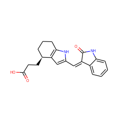 O=C(O)CC[C@H]1CCCc2[nH]c(/C=C3\C(=O)Nc4ccccc43)cc21 ZINC000101087139