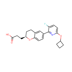 O=C(O)CC[C@H]1CCc2cc(-c3nc(OC4CCC4)ccc3F)ccc2O1 ZINC001772638869