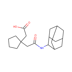 O=C(O)CC1(CC(=O)NC2C3CC4CC(C3)CC2C4)CCCC1 ZINC000043023435