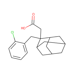 O=C(O)CC1(Cc2ccccc2Cl)C2CC3CC(C2)CC1C3 ZINC000073166330