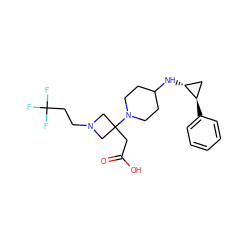 O=C(O)CC1(N2CCC(N[C@@H]3C[C@H]3c3ccccc3)CC2)CN(CCC(F)(F)F)C1 ZINC000653722922