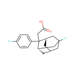 O=C(O)CC1(c2ccc(F)cc2)[C@H]2CC3C[C@H]1CC(F)(C3)C2 ZINC000101450635