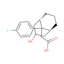 O=C(O)CC1(c2ccc(F)cc2)[C@H]2CCC[C@H]1CC(O)C2 ZINC000101450647