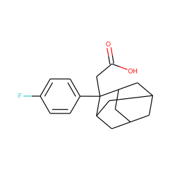 O=C(O)CC1(c2ccc(F)cc2)C2CC3CC(C2)CC1C3 ZINC000005252880