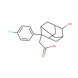 O=C(O)CC1(c2ccc(F)cc2)C2CC3CC1CC(C2)C3O ZINC000073129606