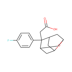 O=C(O)CC1(c2ccc(F)cc2)C2CC3CC1CC(C2)O3 ZINC000073139361