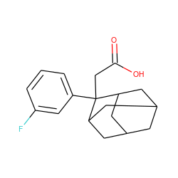 O=C(O)CC1(c2cccc(F)c2)C2CC3CC(C2)CC1C3 ZINC000073166327