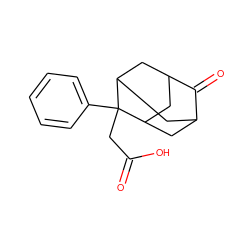 O=C(O)CC1(c2ccccc2)C2CC3CC1CC(C2)C3=O ZINC000202364145