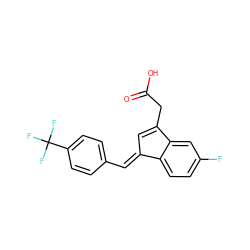 O=C(O)CC1=C/C(=C\c2ccc(C(F)(F)F)cc2)c2ccc(F)cc21 ZINC000040866372