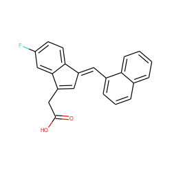 O=C(O)CC1=C/C(=C\c2cccc3ccccc23)c2ccc(F)cc21 ZINC000040379708